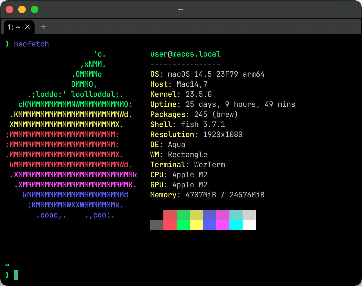 WezTerm on first launch